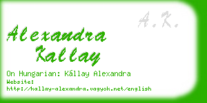 alexandra kallay business card